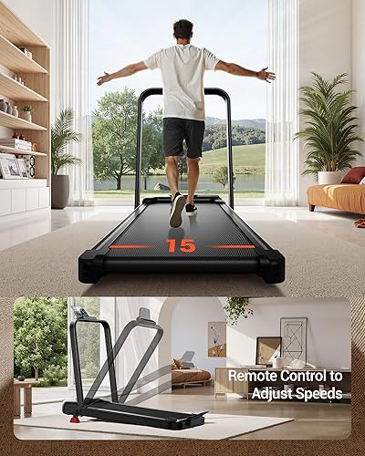 Miniatura 4 de Almohadilla para caminar 3 en 1 con inclinación del 15%, caminadora portátil debajo del escritorio, caminadoras plegables para el hogar y la Negro