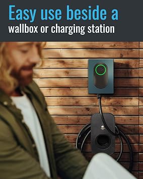 Parkwächter E1 EV Cable Holder with Lock — Anti-Theft Wall Mount for Type 2 Charging Plugs — EV Charger Holder with Child Safety — Cable Organiser for Wallbox