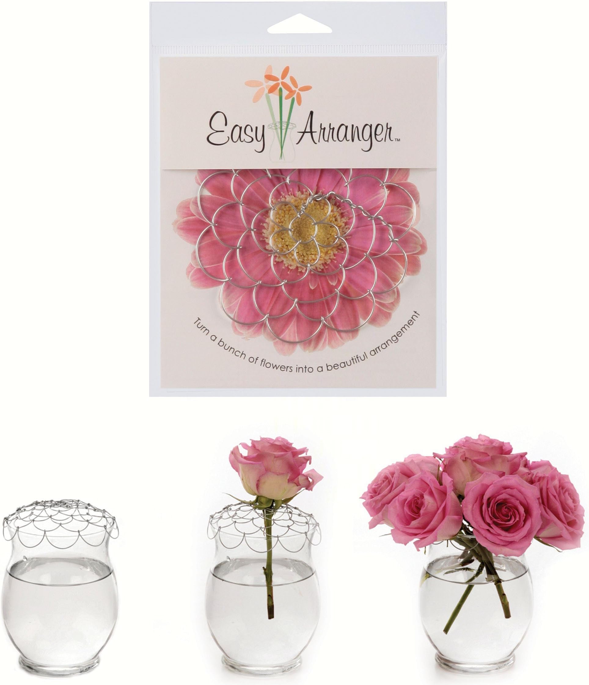 Easy Arrangers 4 Inch Metal Flower Floral Arrangement Flower Vase Insert