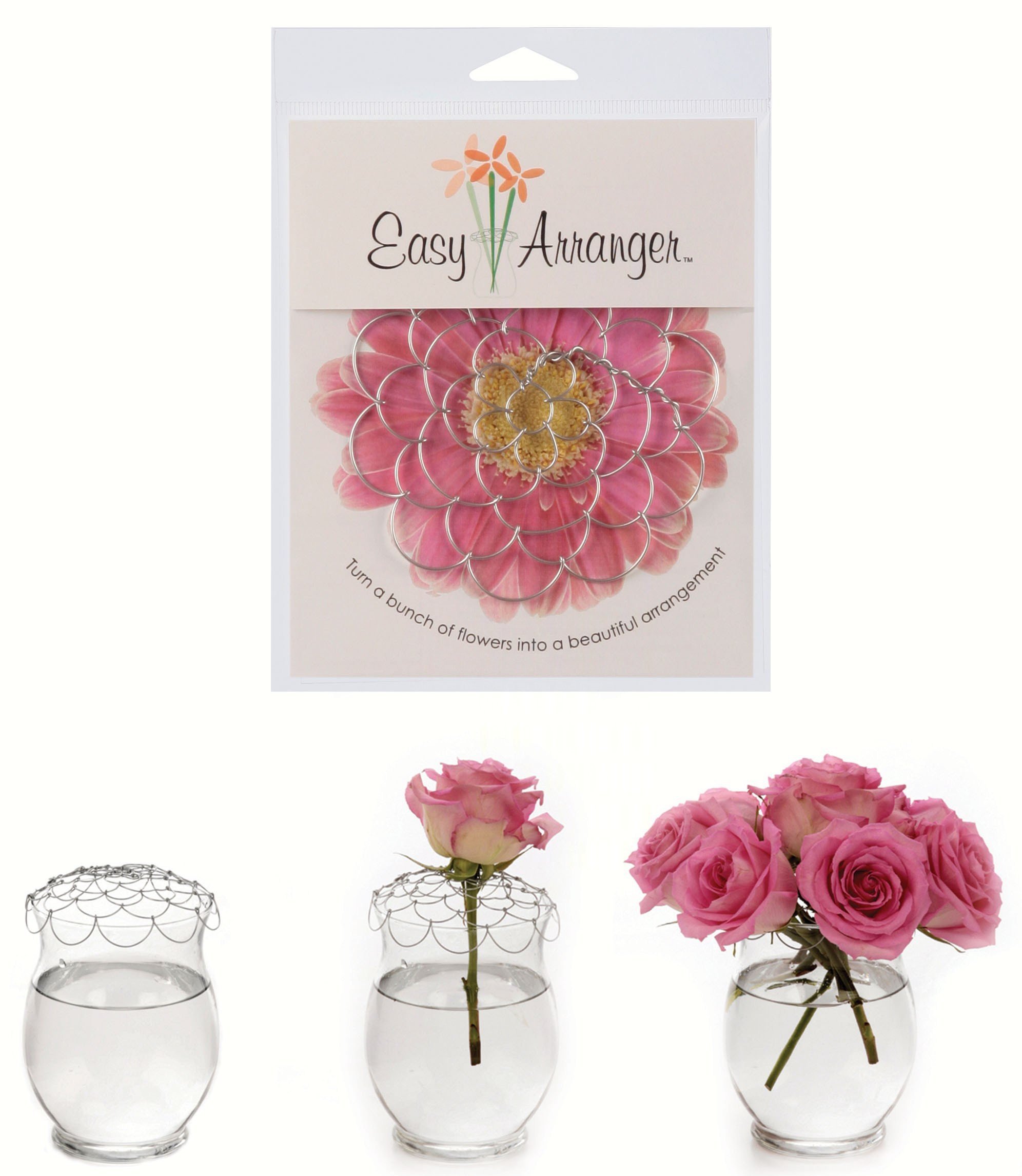 Easy Arrangers 4 Inch Metal Flower Floral Arrangement Flower Vase Insert