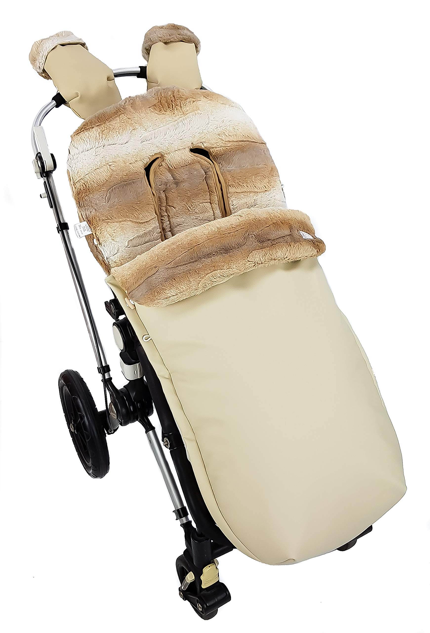 Set Starks (HIVER): Sac housse universel pour poussette+ Protège-Mains. C'est disponible en plusieurs couleurs. (Stark Camel)