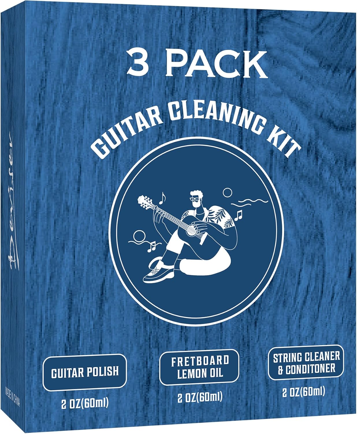 Deviser Guitar Cleaner Spray,All IN ONE Kit 2 OZ,fretboard Lemon oil,Polish,Guitar String-cleaner,Guitar string winder,Cleaning cloth for guitar cleaning and maintenance