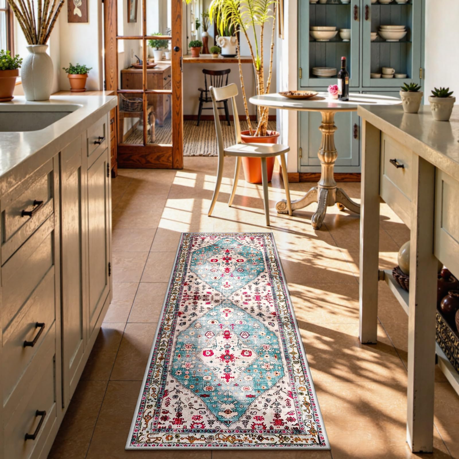 Rugsx Tapis Antidérapant Lotus Oasis 43570 Boho Beige - Lavable