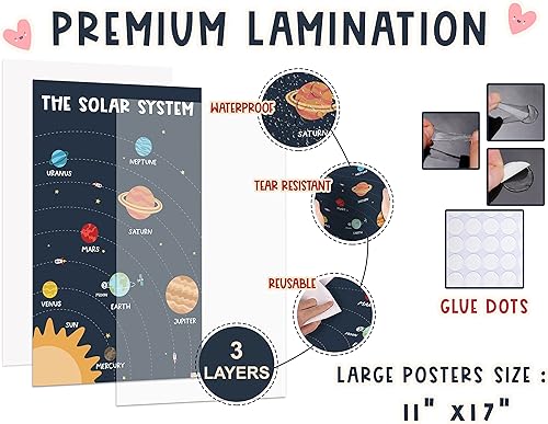Miniatura 2 de 18 pósteres educativos para niños pequeños (11 x 17 pulgadas), pósteres bohemios para el aula, la escuela en casa imprescindibles para niños,