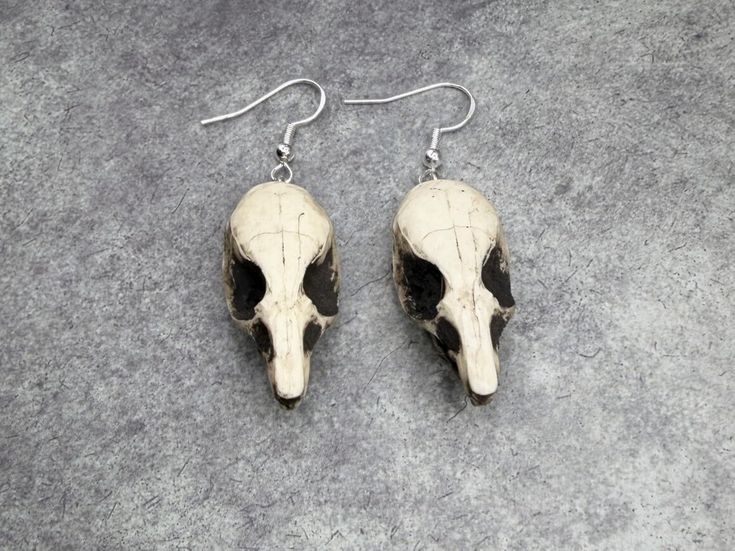 Rat Skull Resin Replica Earrings - Faux Taxidermy Oddities Jewelry