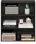 Furinno Basic Book Shelf, 3-Tier Bookshelf, Cube Storage Organizer Bookcase with Open Shelf, 7 x 24 x 26, for Living Room, Bedroom, Home Office, Espresso