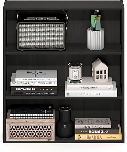 Miniatura 140 de Furinno Jaya Simple Home Estantería ajustable de 3 niveles, blanco Blanco,Negro -,Pino ámbar,Nuez Columbia,Espresso,Roble Frech