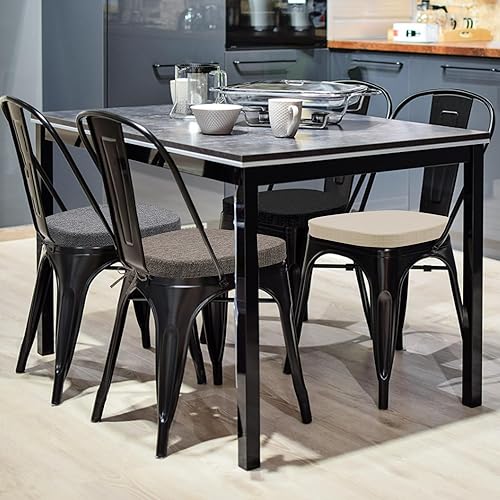 Miniatura 7 de baibu Juego de 2 cojines metálicos de 14 x 14 pulgadas para sillas de comedor con lazos, cojines metálicos antideslizantes para sillas de comedor