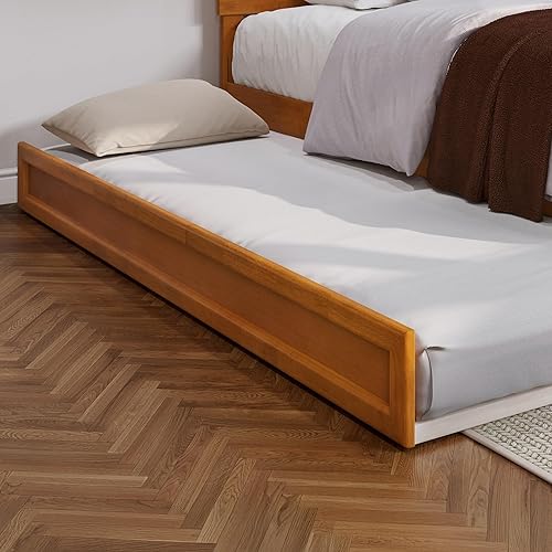 AFI, Mid-Century Modern Trundle Bed, Twin XL, Light Toffee