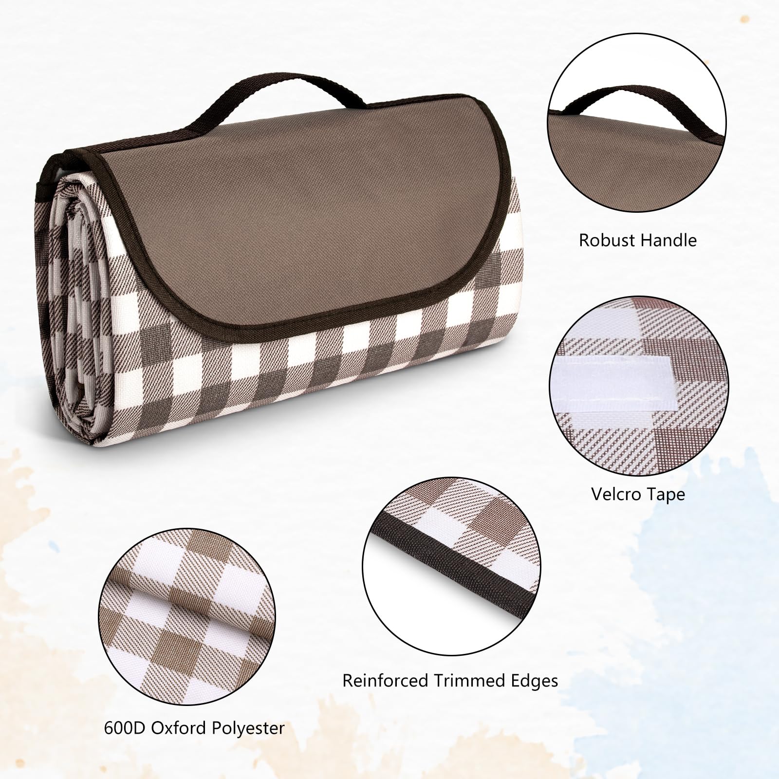 Coperta Picnic Impermeabile 200x200 Cm - Telo Portatile Per Spiaggia, Campeggio E Parco - Foto 11