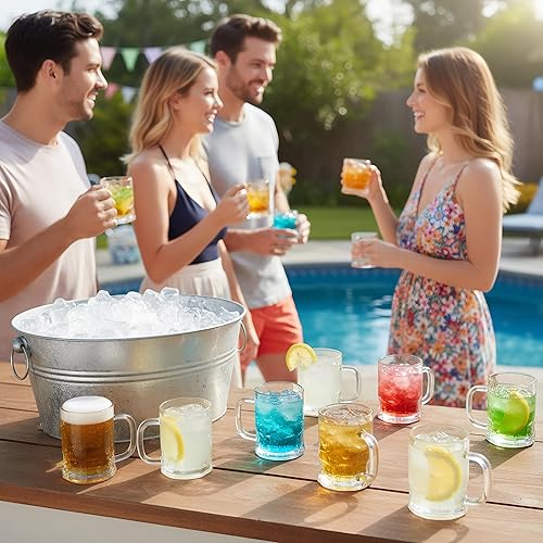 Miniatura 7 de TOPZEA Juego de 24 mini tazas de cerveza, 5 onzas, jarras de cerveza de vidrio, vasos de degustación para congelador, vasos de muestra de cerveza de