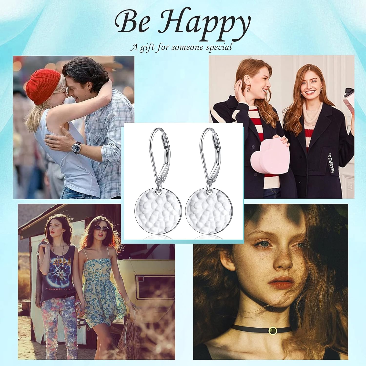 S925 Sterling Silver Disc Dangle Drop Stud Hoop Flat Earrings for Women Teen Ball Circle Jewelry Gift Forging - Image 5