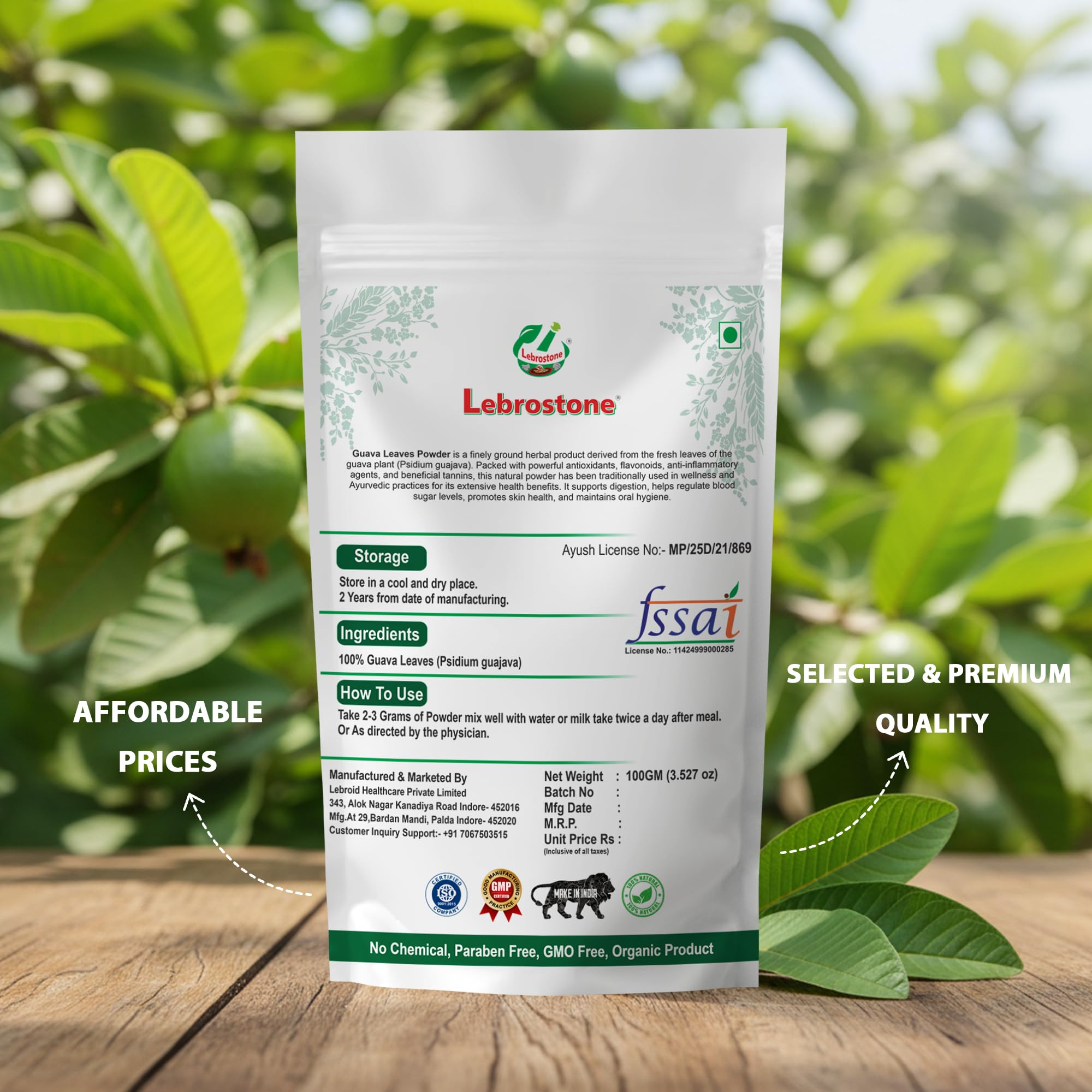 Guava Leaves Powder | Natural Herbal Supplement | Supports Digestion, Blood Sugar & Skin Health | Ayurvedic Wellness | 100 gm — Amazon image 2