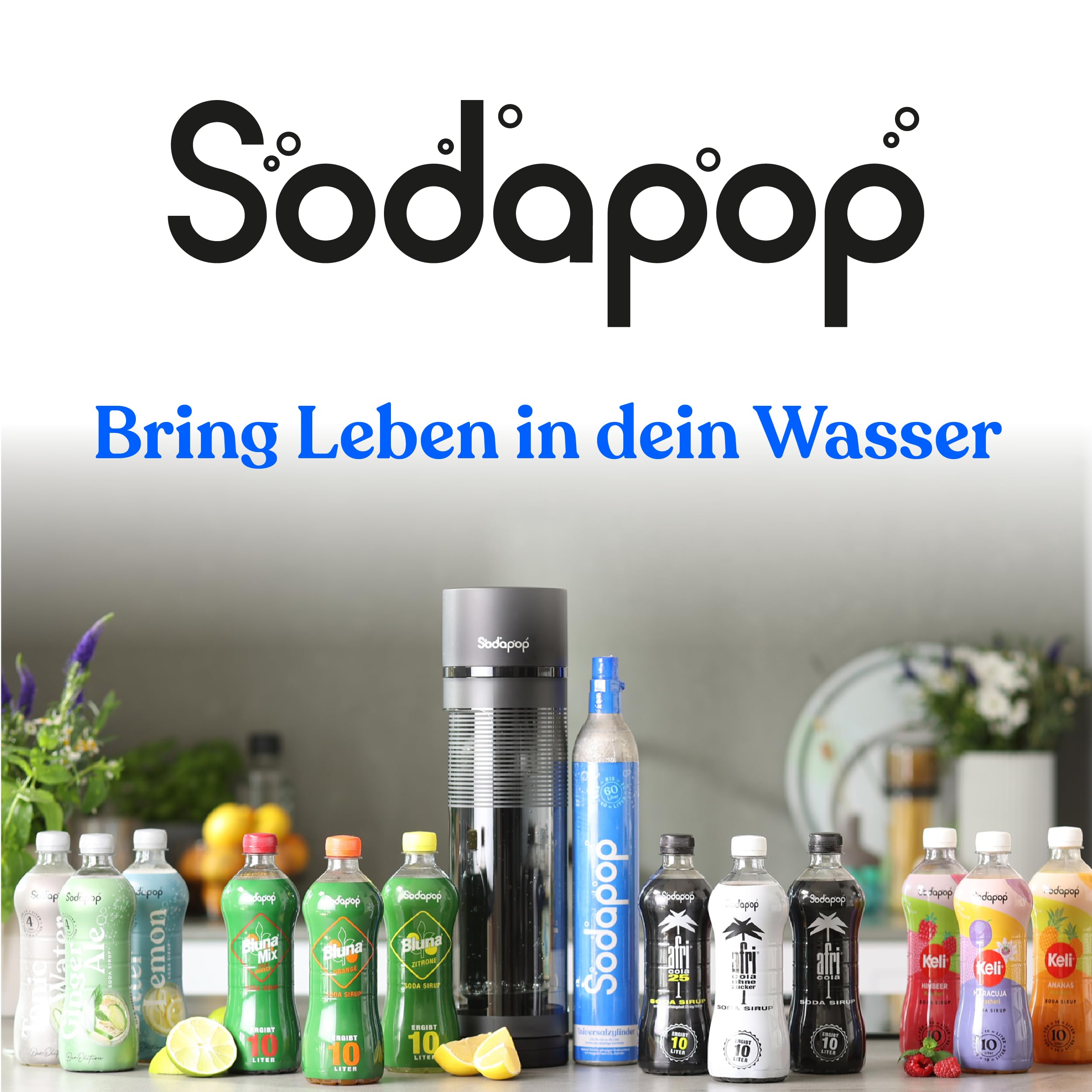 Sodapop Glasflaschen-Set Logan, Ersatzflaschen ausschließlich geeignet Wassersprudler Logan, 2x 600 ml, 2x 850 ml Küche, Haushalt & Wohnen