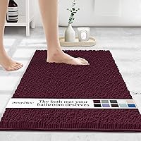 Vista 7 de MAYSHINE Tapete de baño de felpilla de chenilla Extra suave, súper absorbente, antideslizante Alfombra de microfibra esponjosa