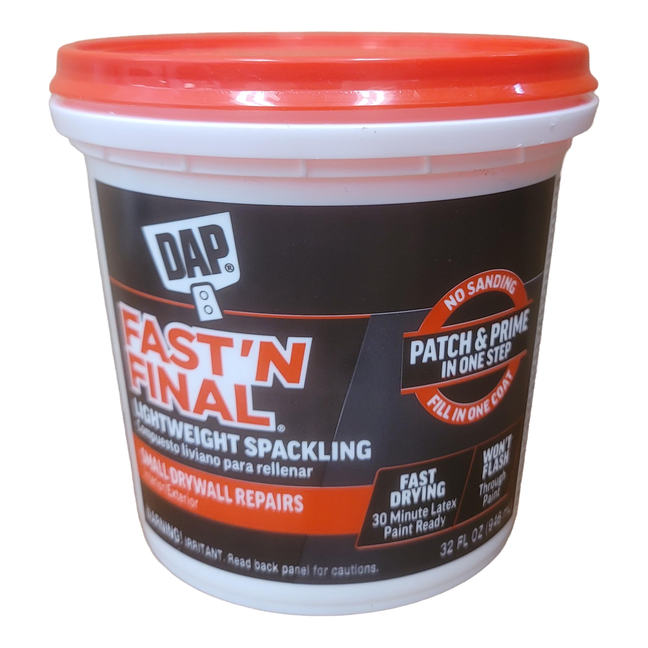 DAP Fast 'N Final Ready to Use White Lightweight Spackling Compound 1 qt.