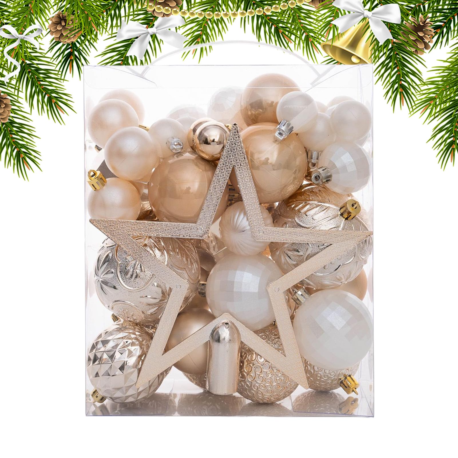 Boules de Noël pour Sapin et Décorations de Fêtes | Set de 50 Suspensions pour Salon et Maison