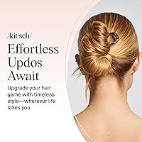 Vista 8 de Kitsch - Horquilla francesa de metal para mujer, accesorios elegantes para el cabello, para moños y giros franceses, diseñado para un ajuste seguro