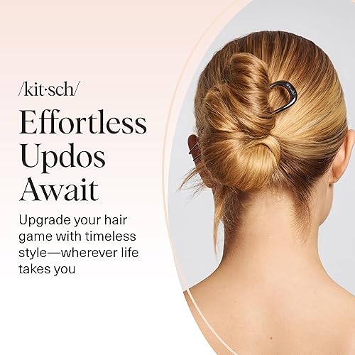 Miniatura 8 de Kitsch - Horquilla francesa de metal para mujer, accesorios elegantes para el cabello, para moños y giros franceses, diseñado para un ajuste seguro