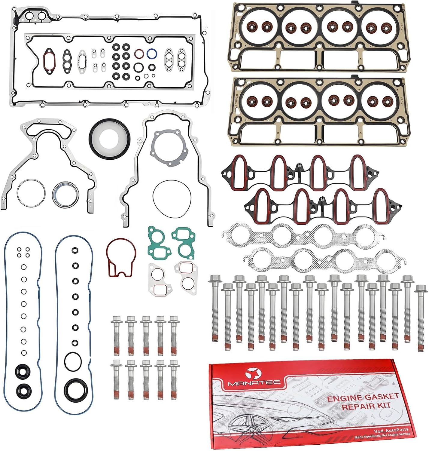MLS Cylinder Multi Layer Head Gasket 2PCS 12589226 for LS1/LS6 V8 4.8L 5.3L 5.7 Liter Engines, Compatible with 2002-2015 Chevrolet/Buick/GMC/Pontiac/Hummer/Cadillac/Saab,12498544 98544