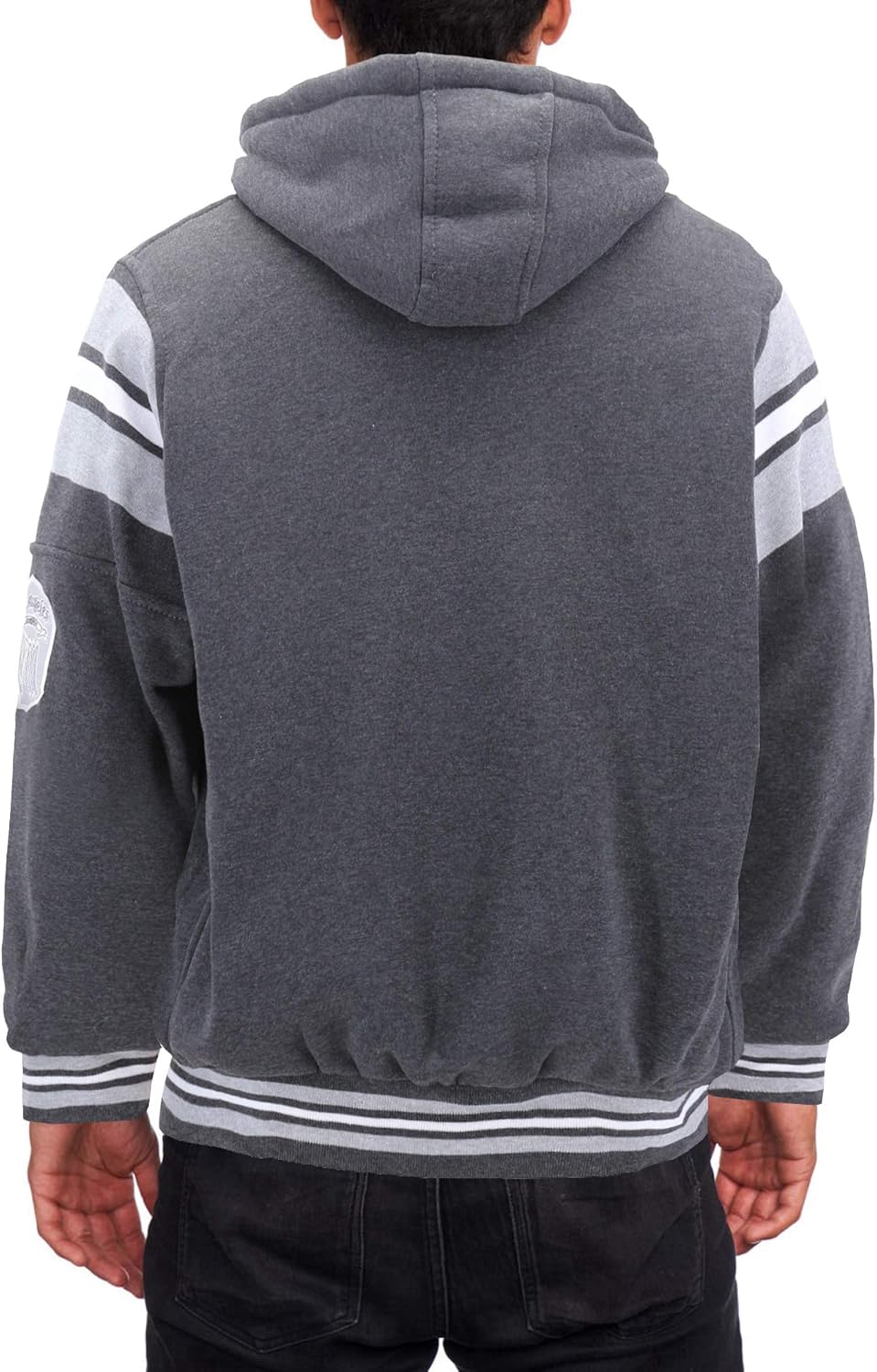 vkwear Men's Athletic Los Angeles Varsity Sherpa Fleece Lined LA Zip Up Hoodie Jacket