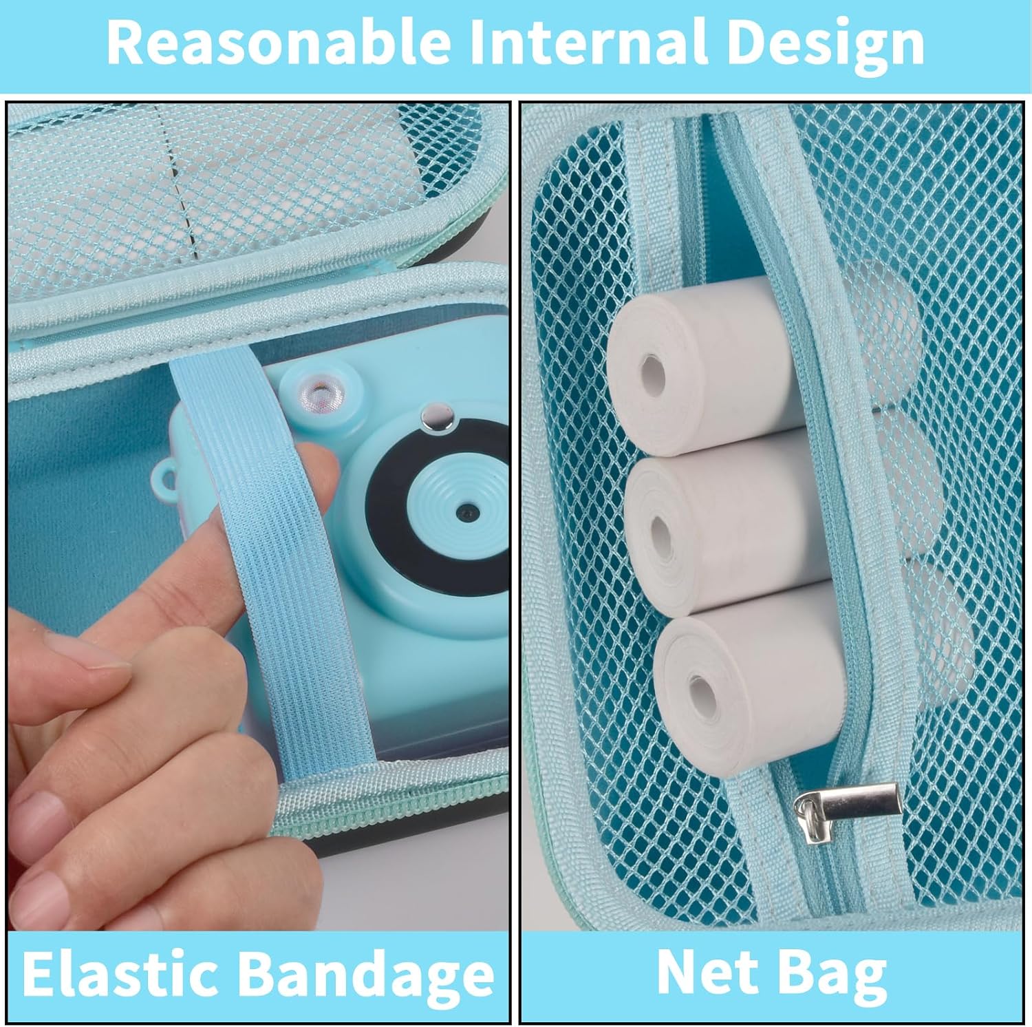 Kids Instant Print Camera Case for Dylanto/for ESOXOFFORE/for VTech KidiZoom PrintCam/Creator Cam/for Goopow/for GKTZ/for FUNKAM/for Agoigo Waterproof Digital Video Toddler Cameras - Box Only (Black) - Image 3