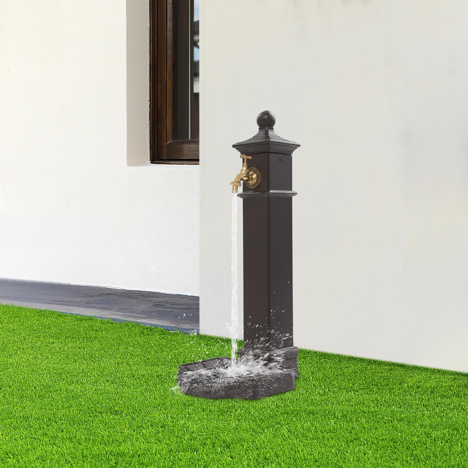 33 * 29.5 * 74 Gusseisen-Wassersäule Wasserzapfstelle Antik Look Hydrant-Wasserhahn dekorativer Brunnen mit Wasserhahn Retro-Wassersäule für Gärten Hinterhöfe Rasen Innenhöfe Bewässerung Waschen