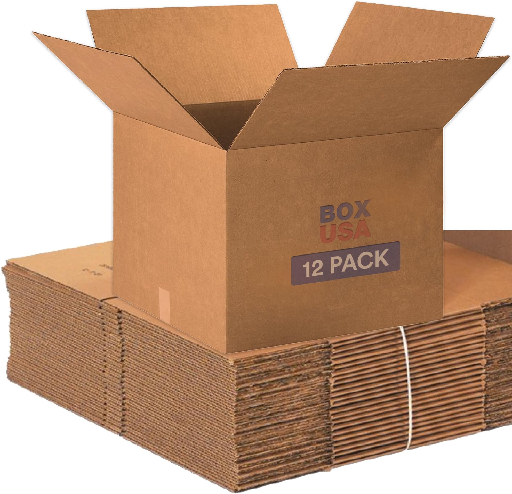 BOX USA Large Moving Boxes 20" x 20" x 15" (12 Pack) - Corrugated Cardboard Box for Packing, Packaging, Storage, Mailing, and Shipping for Office or Home, 32 ECT - Pack of 12