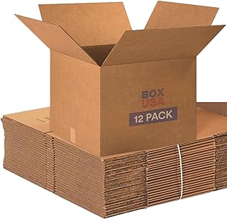 BOX USA Moving Boxes Large 20"L x 20"W x 15"H 12-Pack - Corrugated Cardboard Box for Shipping, Mailing, Packing, Packaging and Storage