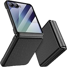 Doeshine Samsung Z Flip 7 Case (Non for Z Flip 7 FE), Back Screen Protection and Hinge Protection, Slim Fashion Texture, Case for Samsung Galaxy Z Flip 7 5G 2025 (Black)