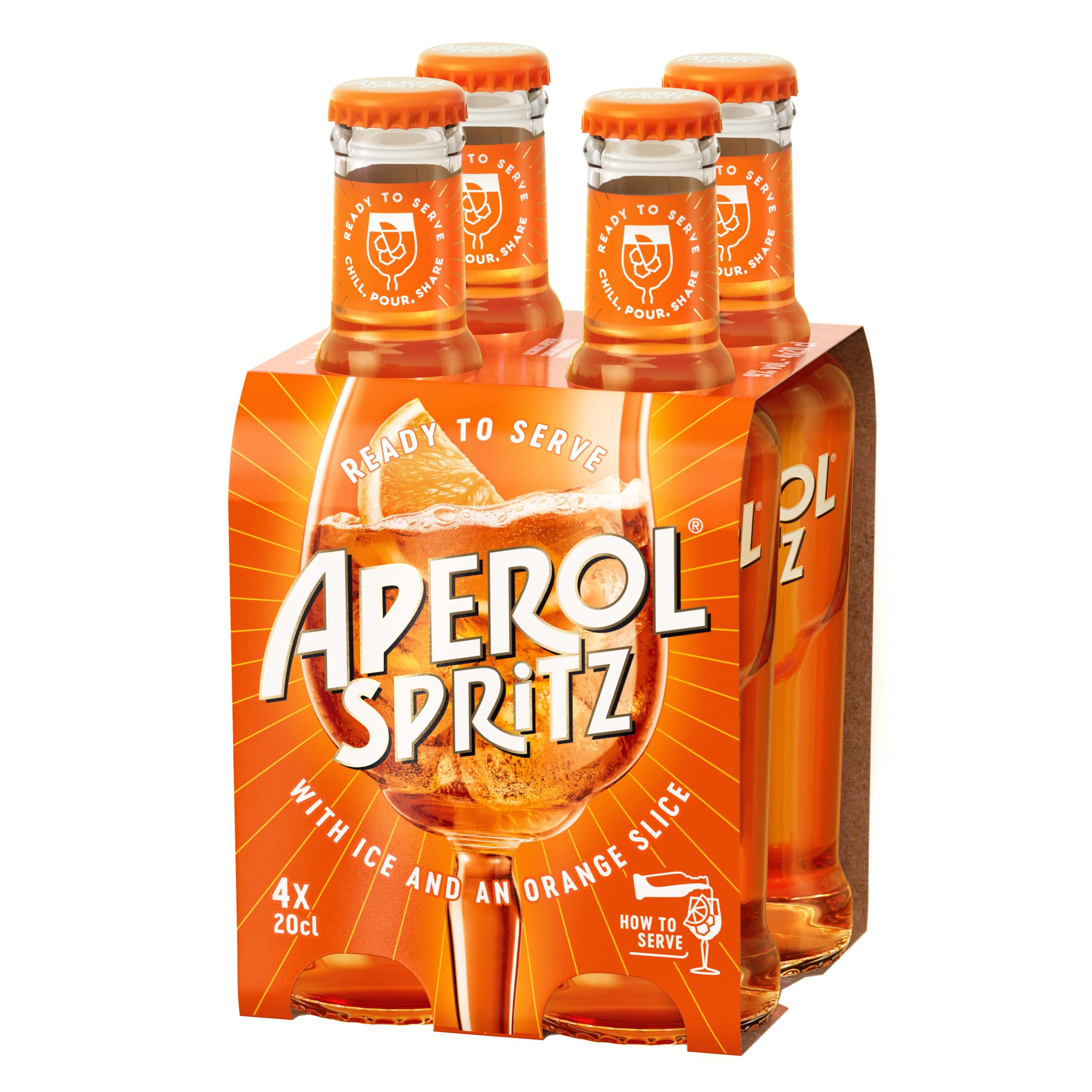 Aperol Spritz – Ready To Serve Aperitivo Drink, Multipack 4 X 20cl