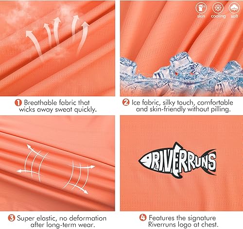 Miniatura 4 de Riverruns Camiseta de pesca UPF 50+, ligera, transpirable, de secado rápido, protección solar.