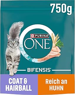 One Bifensis Coat & Hairball Dry Cat Food, Rich in Chicken, Pack of 6 (6 x 750 g) product image