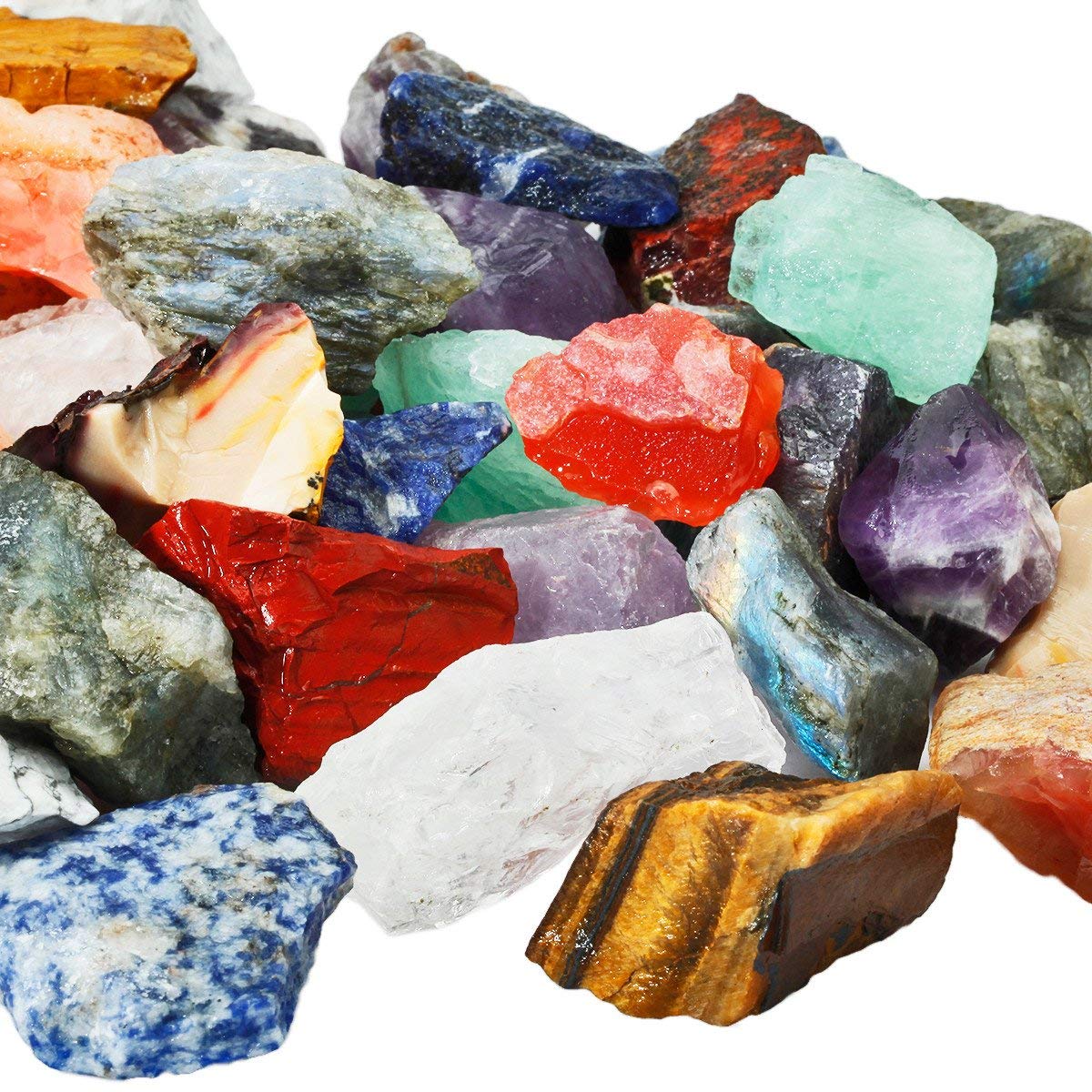 ClearOFF™ Natural Rough Mineral Rocks for Tumbling Cabbing Polishing Reiki Crystal Healing Display Specimens - Raw Tumblestones (454)