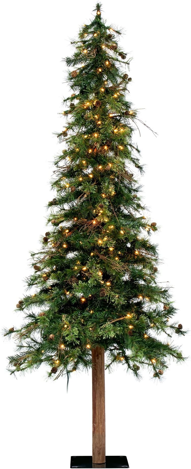 Vickerman 7' Mixed Country Alpine Artificial Christmas Tree, Clear Dura-Lit® Mini Lights - Faux Christmas Tree - Seasonal Indoor Home Decor