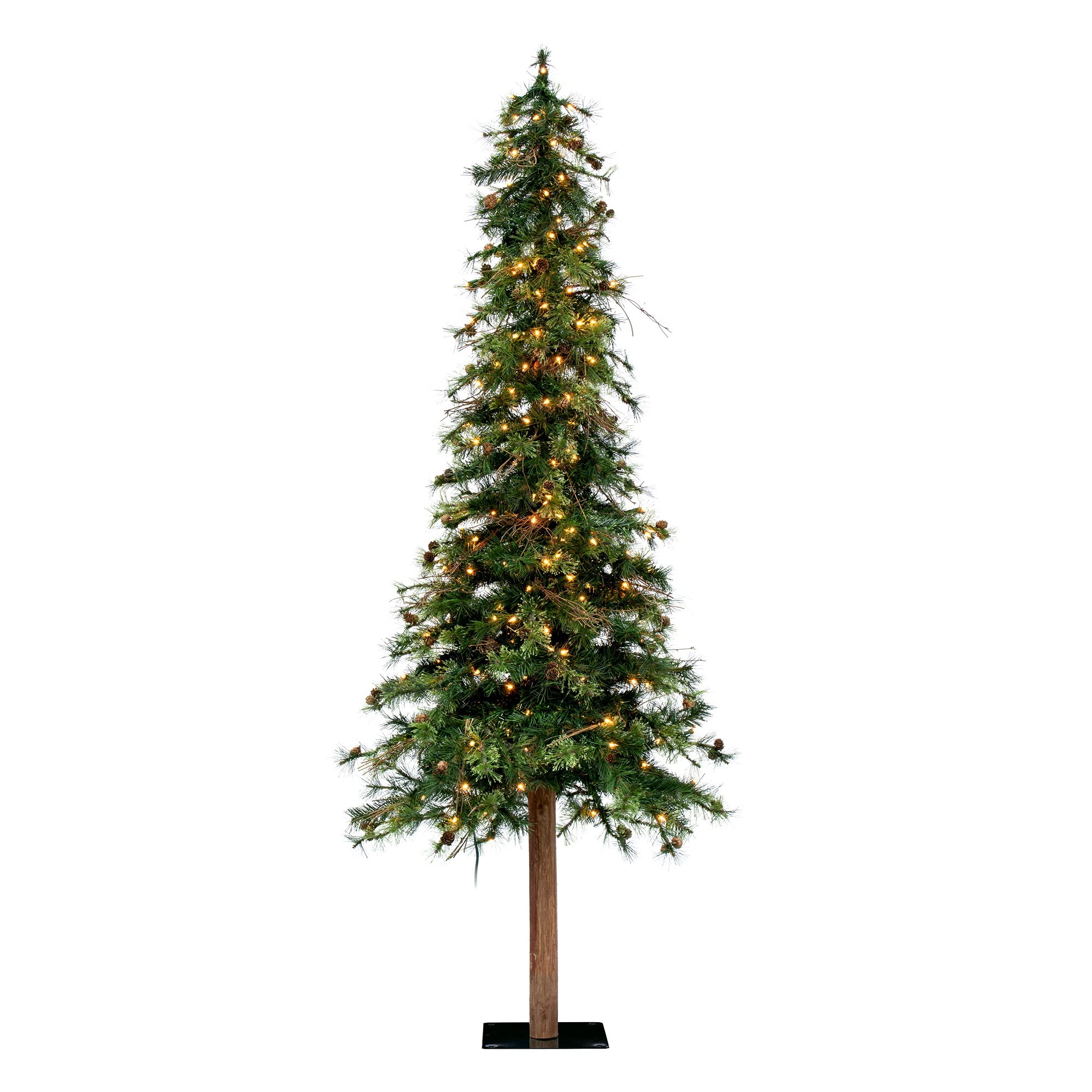 Vickerman 7' Mixed Country Alpine Artificial Christmas Tree, Clear Dura-Lit® Mini Lights - Faux Christmas Tree - Seasonal Indoor Home Decor