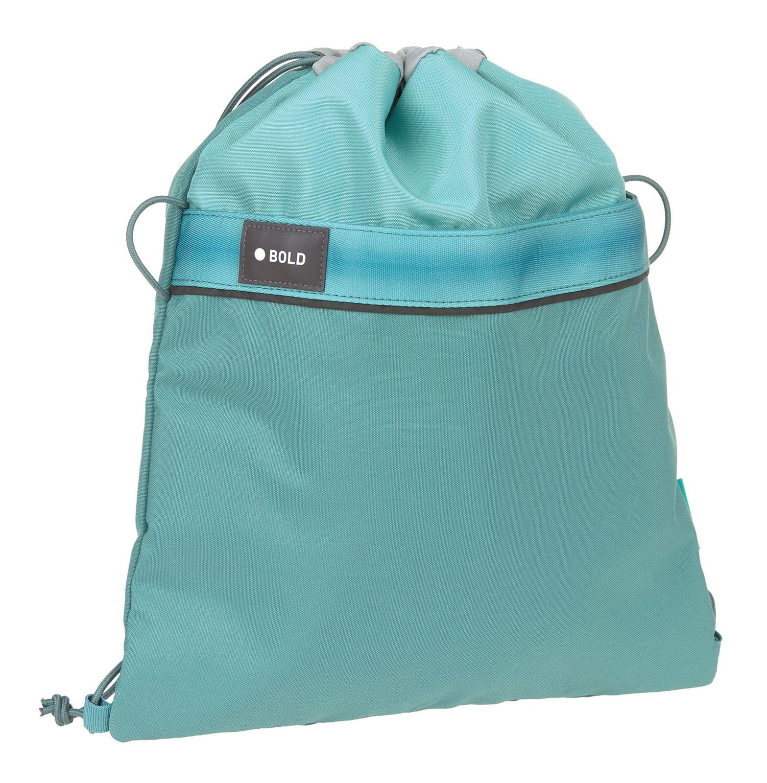 Bold School String Bag Aqua - mit Kordelverschluss, zusätzliches Reißverschlussfach, passt auf alle Bold-Rucksäcke, am Rucksack fixierbar