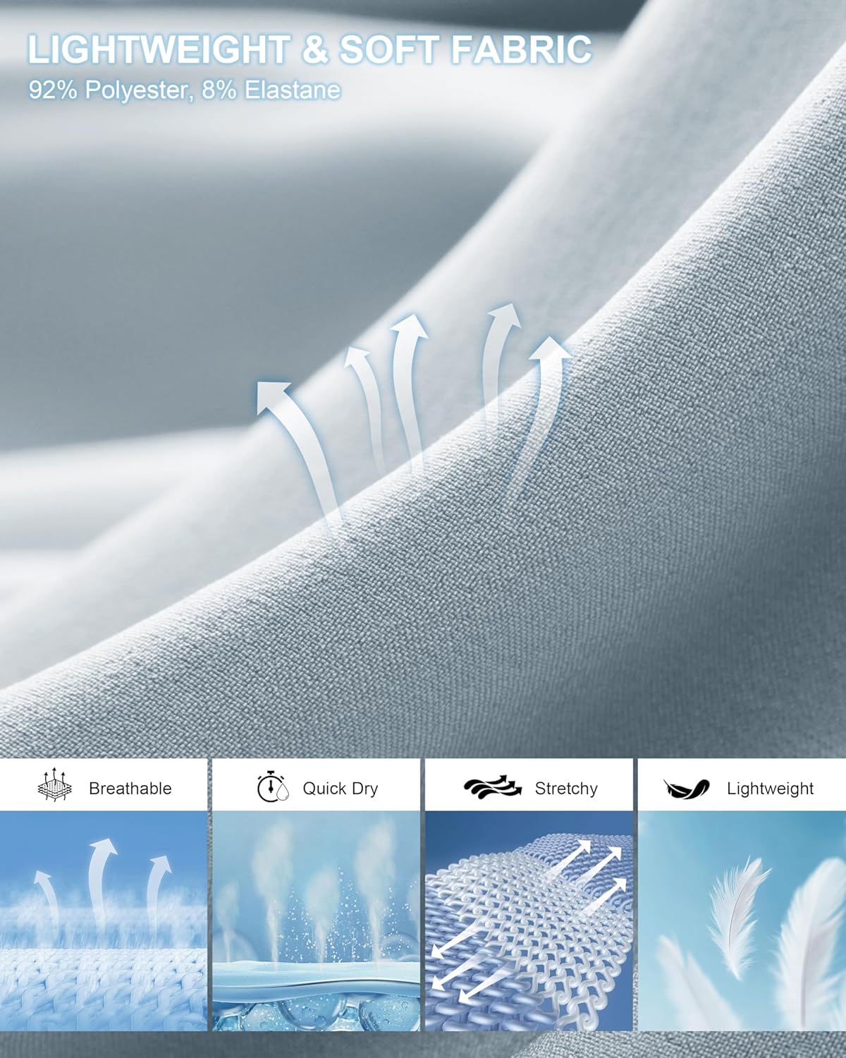 Pudolla Men's Casual Shorts 7"/9"/5" Lightweight Golf Shorts with 3 Pockets Stretch Quick Dry Comfy Work Shorts - Image 5