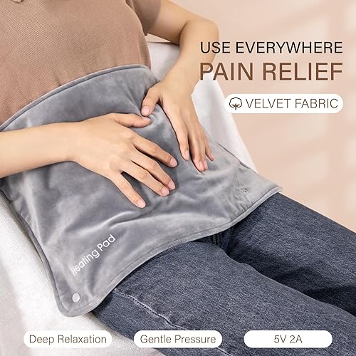 Miniatura 2 de Almohadilla térmica USB, almohadilla térmica portátil de calentamiento rápido, calentamiento rápido, poliéster agradable a la piel, 11 x 19 pulgadas