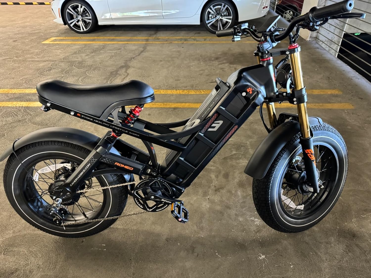 eAhora Romeo Pro 3 Electric Bike - [2026 Latest] 50MPH 5600W Dual Motor 60V 80AH 250Miles Long Range Ebike for Adults, 26" * 4.0 Fat Tire Fast Electric Mountain Bike Full Suspension Off-Road E-Bike