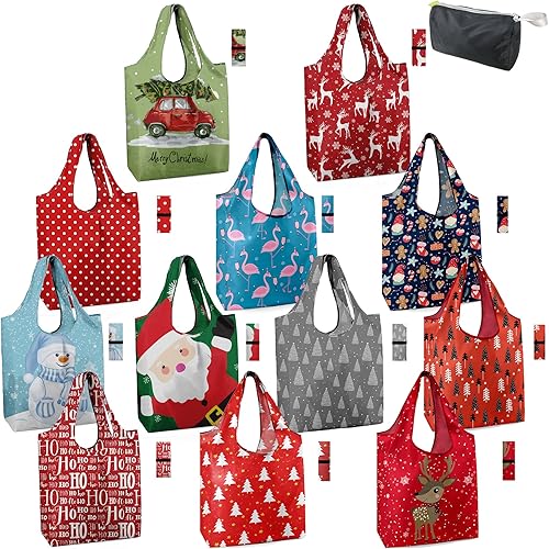 Vista 190 de BeeGreen Bolsas de compras reutilizables de animales, paquete de 10 unidades con bolsa de transporte con cremallera, tamaño XL, lavables a máquina