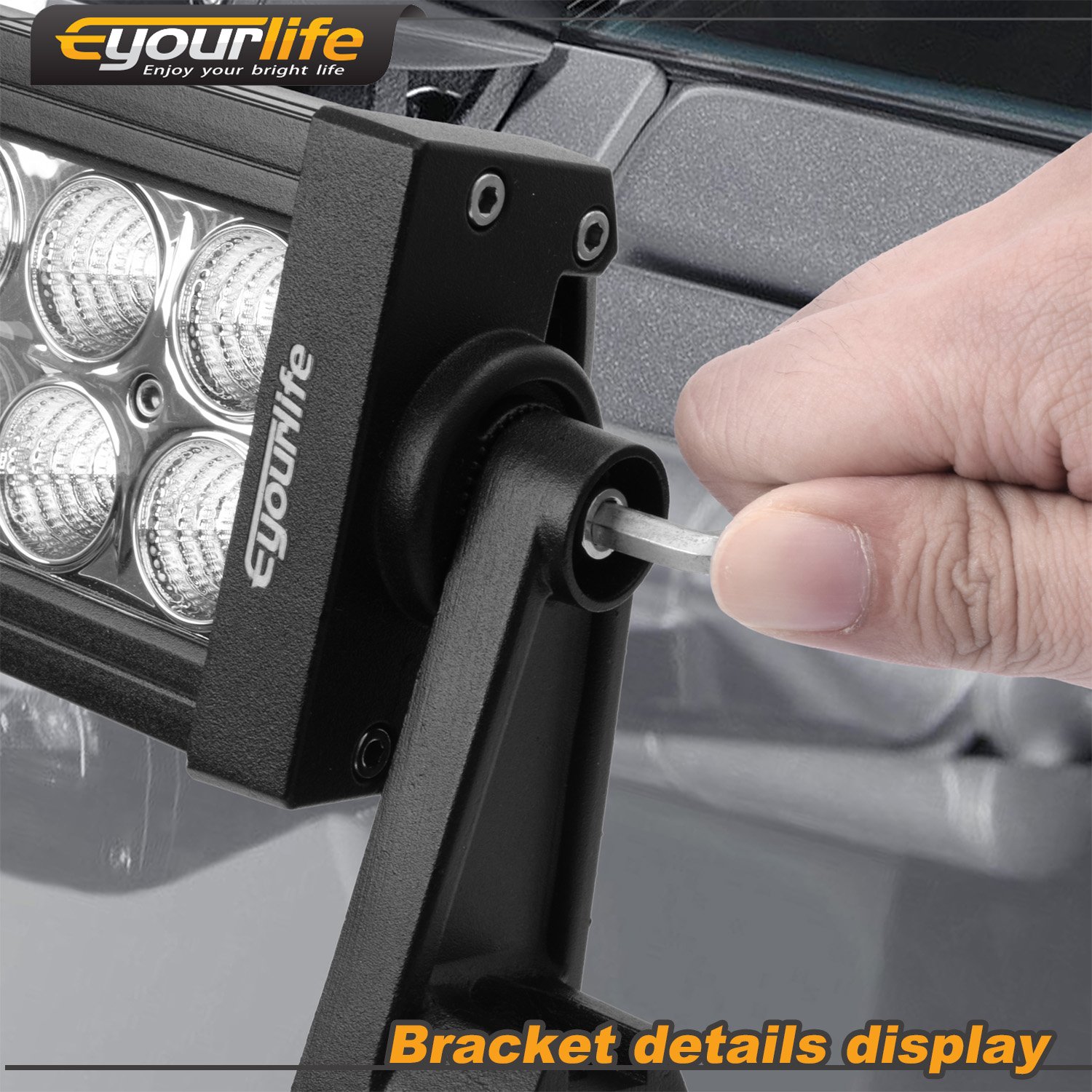 Eyourlife LED Light Bar Side Mounting Brackets with Rubber Pads