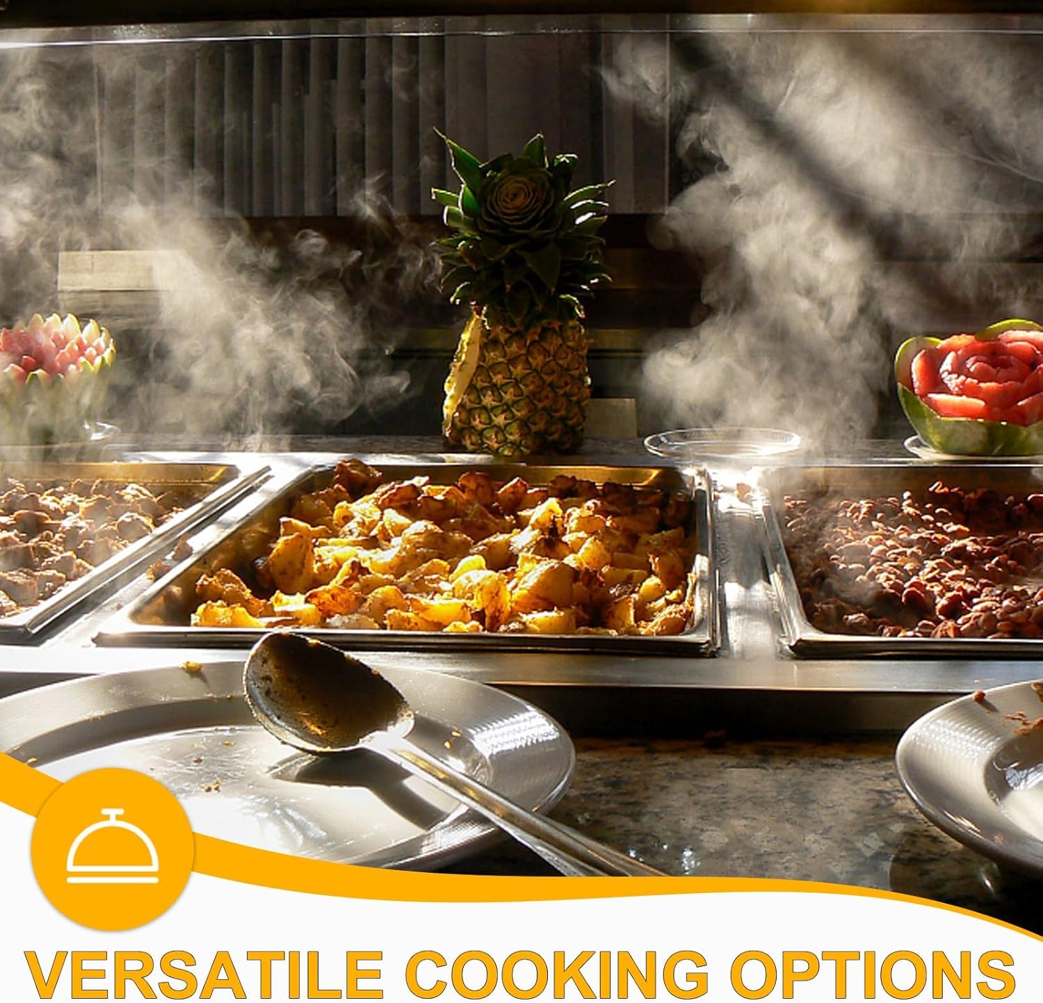 VOISEN Hotel Pans with Lids 4 Pack 1/1 Size 2.5" Deep, 1.2mm Thick Steam Table Pans Full Size, Commercial Food Pan for Catering Buffet Chafing Dish Pan,20.87"x12.8"x2.5" - Image 9