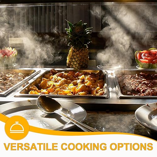 Miniatura 8 de Paquete de 2 sartenes de hotel, tamaño 11 de 2.5 pulgadas de profundidad, sartén de vapor antiatascos, sartén comercial de acero inoxidable, bandeja