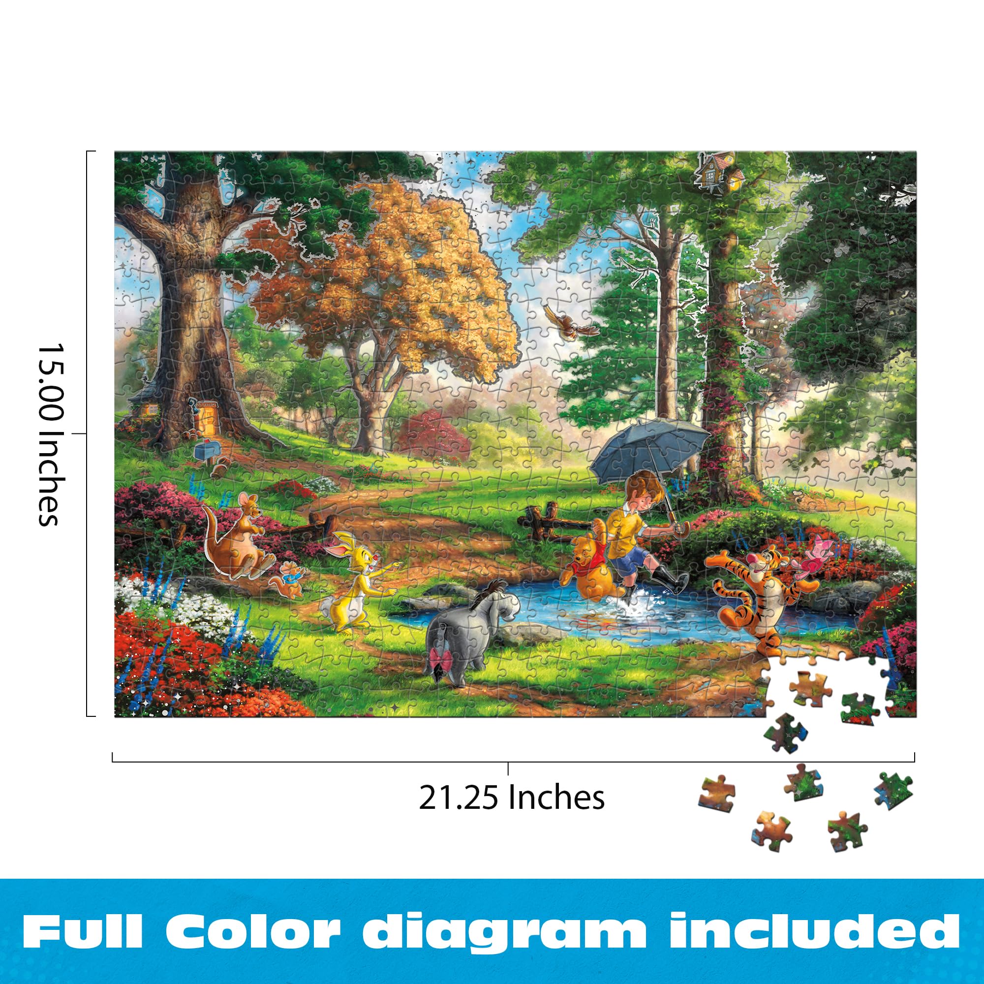 Buffalo Games Disney Winnie Puuh Puzzle, 500 Teile, Thomas Kinkade Studios Artwork, Silver Select Edition