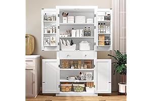 Practical White Color Tall Pantry Cabinet: A Place for Everything, and Everything in Its Place!