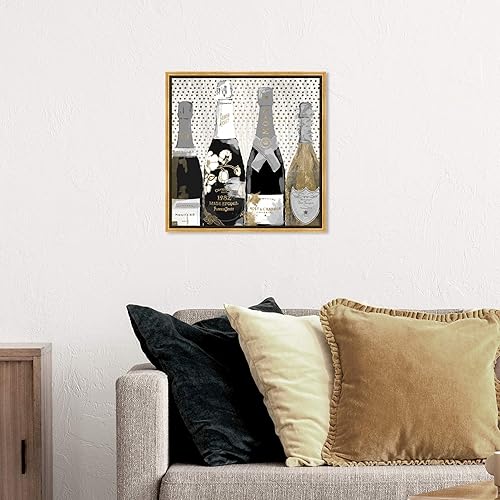 Miniatura 8 de The Oliver Gal Artist Co. Lienzo enmarcado para pared, diseño de bebidas y bebidas espirituosas, diseño con texto en inglés "Pass The Bottle Night",