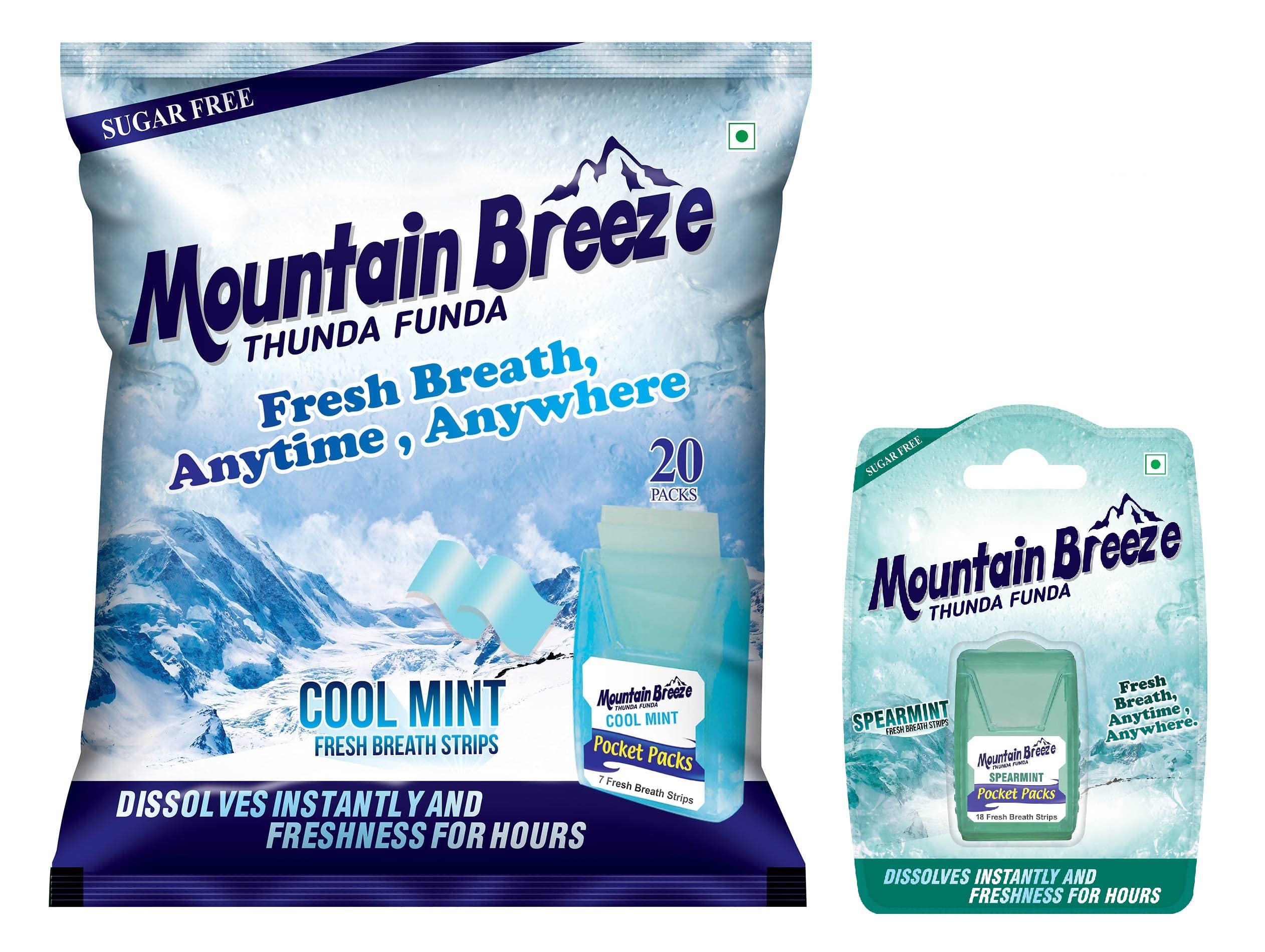 Mouth Freshner Sugar-Free Coolmint Fresh Breath Strips (7Strips each) Pack of 20 with Extra Spearmint(24 Strips each) Pack of 1