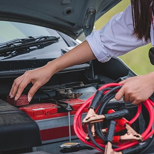 Miniatura 4 de Roadside Emergency Car Kit - 30-Piece Road Trip Essentials Tool Set with Jumper Cables and Carrying Case for Car, Truck, or RV by Stalwart (Gray/Red)