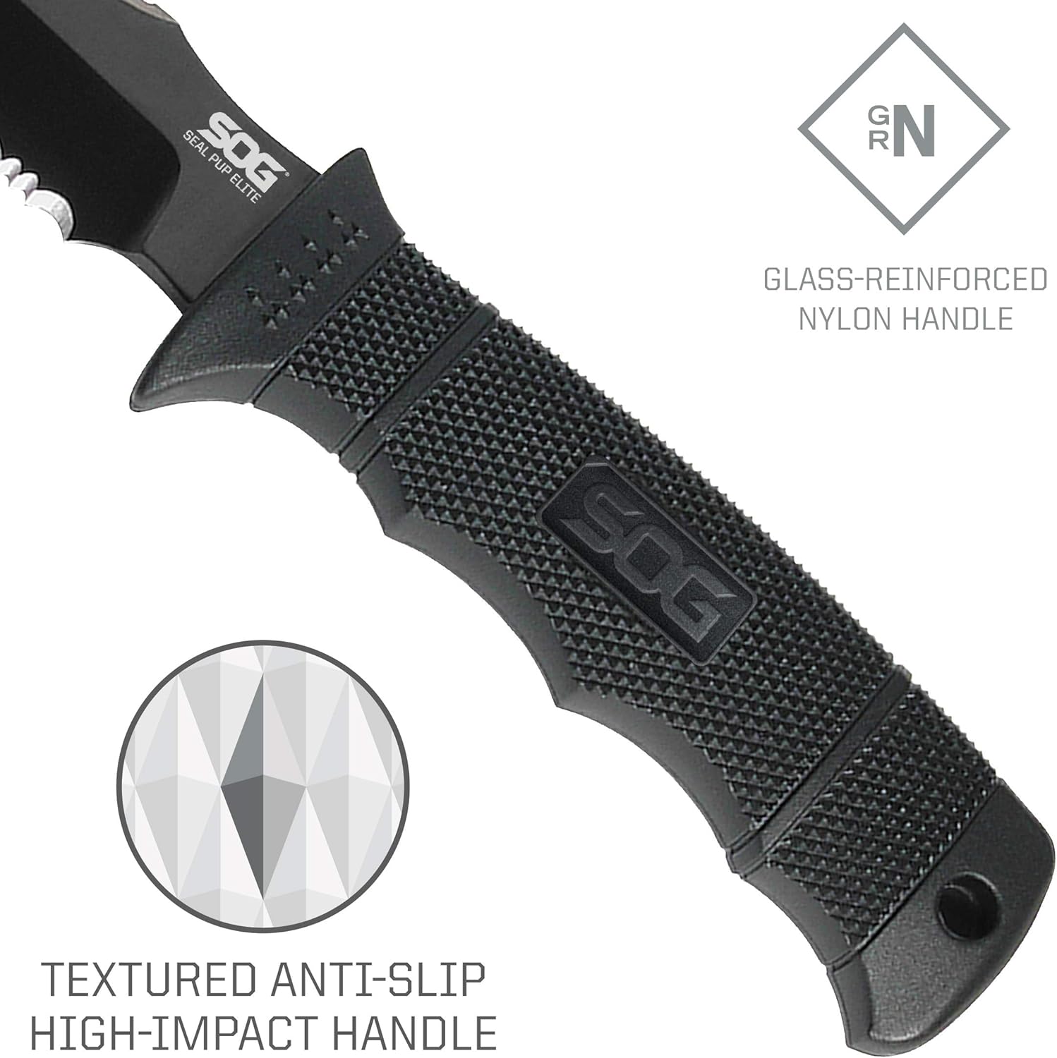 SOG Seal Pup Elite Tactical Fixed Blade- Survival and Hunting Knife with Sheath, 4.75 Inch Combat Knife Blade (E37T-K) : Sports & Outdoors